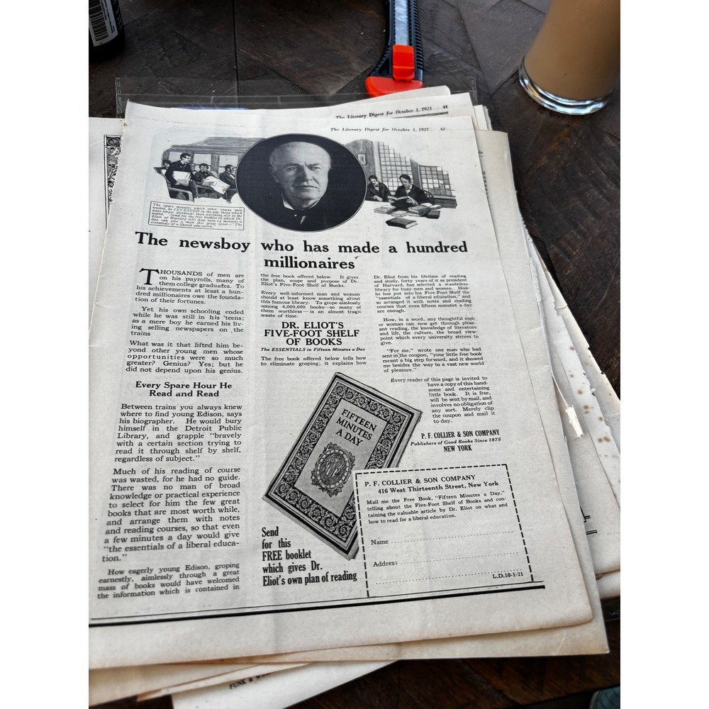 Vintage The Literary Digest 1921 Magazine Pages Patrick-Duluth Woolen Mills Ad